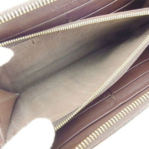 Bottega Veneta Wallet Purse Intrecciato Brown Gold Woman Authentic Used Y4043 - Picture 6 of 6